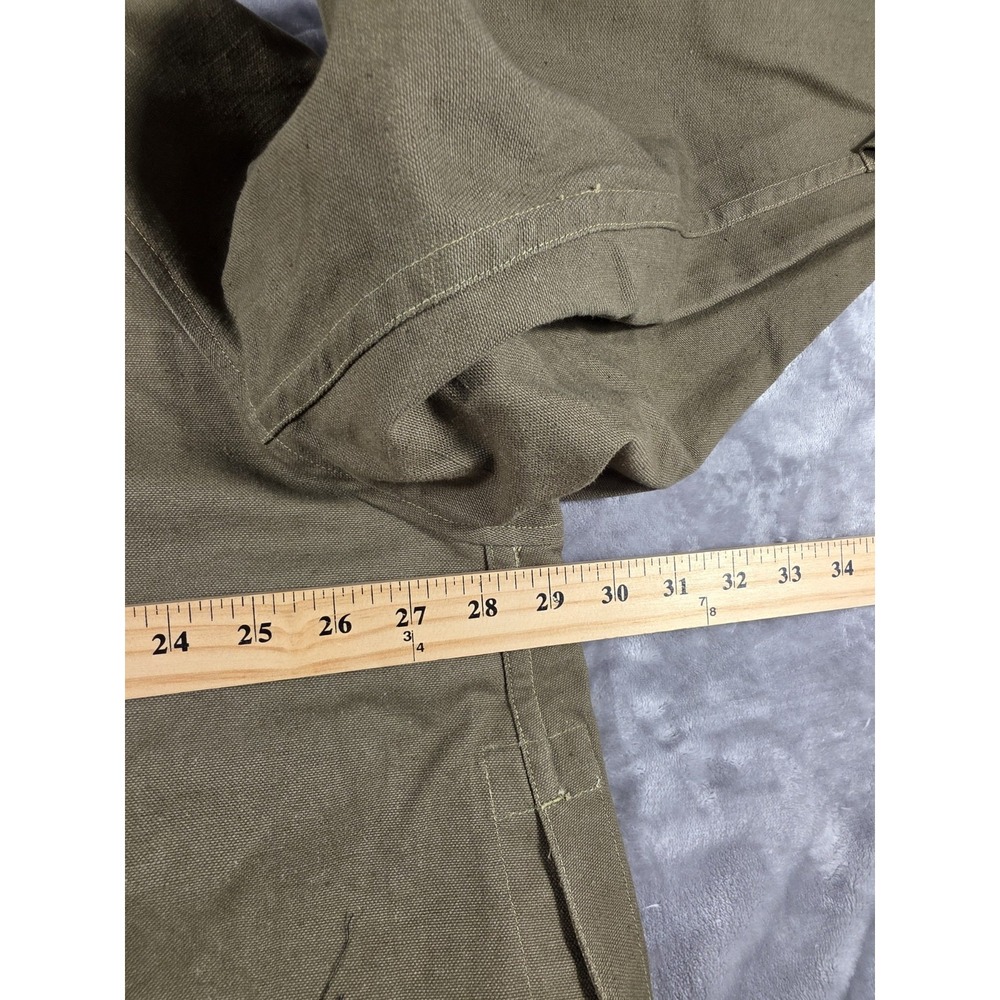 VTG WWII French MILITARY Motorcycle Dispatch Rider Overcoat Canvas Trench Coat - Picture 6 of 10